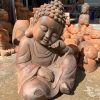 Tượng chú tiểu chống cằm gốm Chăm size 40cm