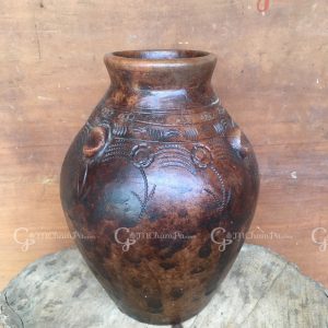 Bình hoa gốm Chăm dáng bầu